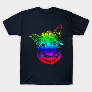 Rainbow Cat Design T-Shirt